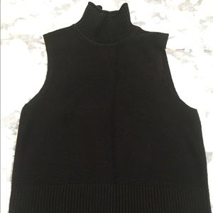 Gap black mock-turtleneck sleeveless sweater